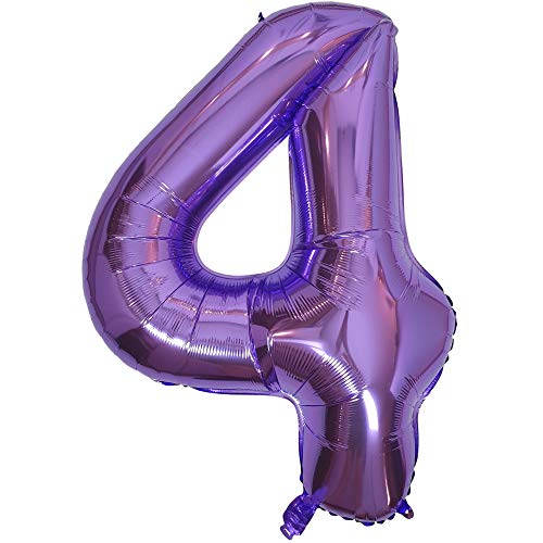 DIWULI Luftballon 4 Geburtstag XXL Lila, Zahlen-Ballon Deko DIWULI Luftballon 4 Geburtstag XXL Lila, Zahlen-Ballon Deko von DIWULI