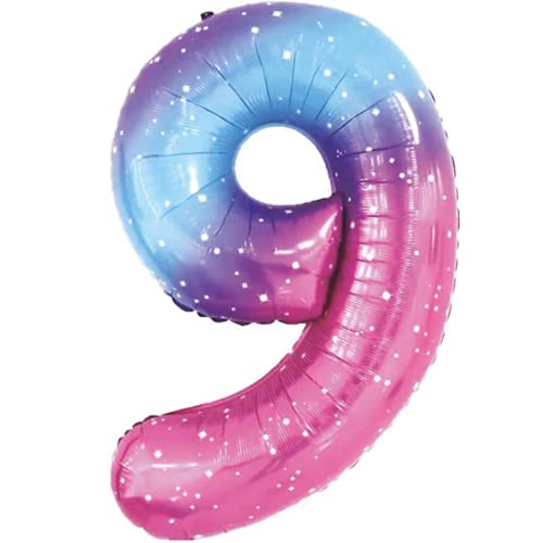 DIWULI XXL Zahlen-Ballon 9 rosa-blau Gradient Geburtstag Deko DIWULI XXL Zahlen-Ballon 9 rosa-blau Gradient Geburtstag Deko von DIWULI