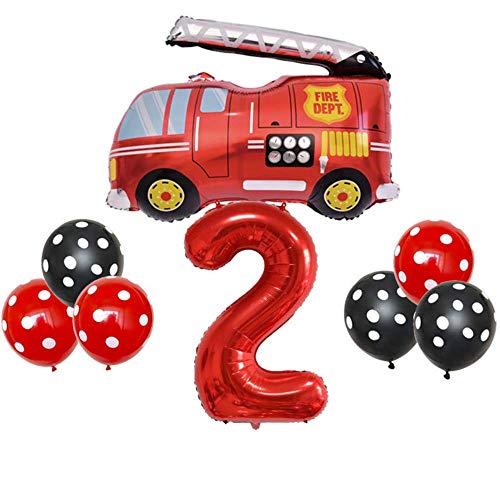 DIWULI Feuerwehr Geburtstag 2 Jahre - Feuerwehr Luftballons DIWULI Feuerwehr Geburtstag 2 Jahre - Feuerwehr Luftballons von DIWULI