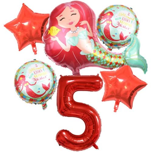 DIWULI Meerjungfrau Luftballon Set 5 Jahre XXL Deko DIWULI Meerjungfrau Luftballon Set 5 Jahre XXL Deko von DIWULI