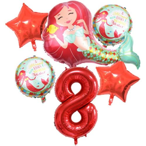 DIWULI Meerjungfrau Luftballon Set 8 Jahre XXL Deko DIWULI Meerjungfrau Luftballon Set 8 Jahre XXL Deko von DIWULI