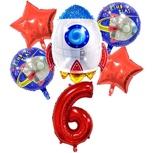 DIWULI Weltraum Geburtstag 6 Jahre Ballon Set - Luftballons DIWULI Weltraum Geburtstag 6 Jahre Ballon Set - Luftballons von DIWULI