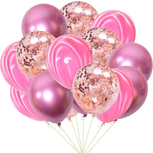 DIWULI 15 Stück Luftballons, Latex-Ballons Rosa, Ballon-Set Konfetti, Geburtstags-Ballons, Latex-Luftballons für Geburtstag, Kindergeburtstag, Motto-Party, Party-Deko, Dekoration, Geschenk-Deko von DIWULI