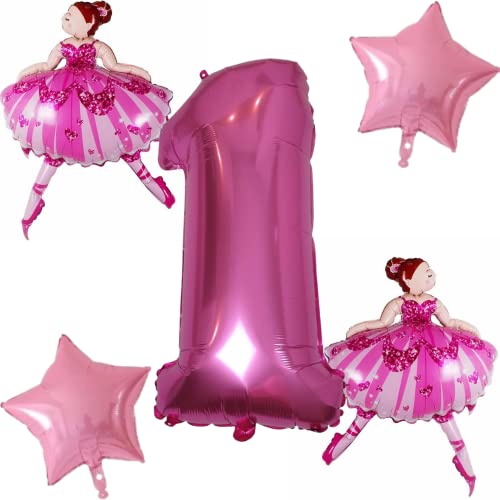 DIWULI Ballerina Geburtstag 1 Jahr - Ballerina Luftballons von DIWULI
