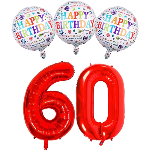DIWULI Geburtstagsdeko 60 Jahre - Rote Zahl 60 Deko Set DIWULI Geburtstagsdeko 60 Jahre - Rote Zahl 60 Deko Set von DIWULI