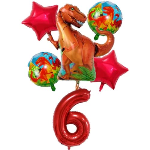 DIWULI Dino Geburtstag Deko 6 Jahre - Luftballon Zahl Set DIWULI Dino Geburtstag Deko 6 Jahre - Luftballon Zahl Set von DIWULI