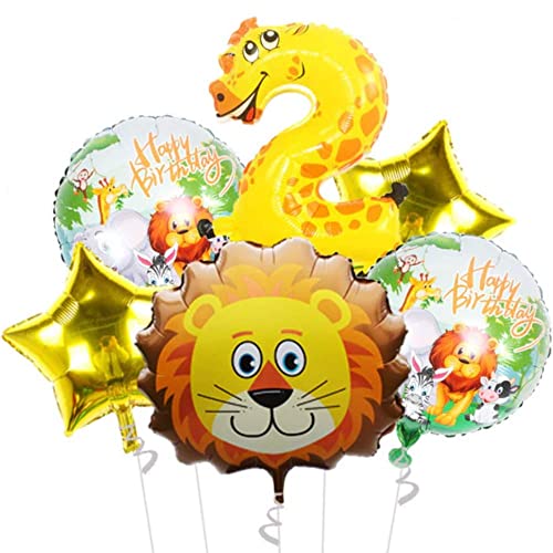 DIWULI Dschungel Geburtstag 2 Jahre - Löwe Zahlen-Ballon von DIWULI