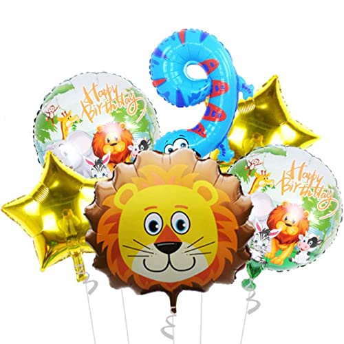 DIWULI Dschungel Geburtstag 9 Jahre - Löwe Zahlen-Ballon DIWULI Dschungel Geburtstag 9 Jahre - Löwe Zahlen-Ballon von DIWULI