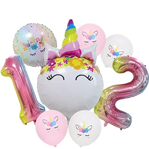 DIWULI Einhorn Deko Kindergeburtstag 12 Jahre - Luftballons DIWULI Einhorn Deko Kindergeburtstag 12 Jahre - Luftballons von DIWULI