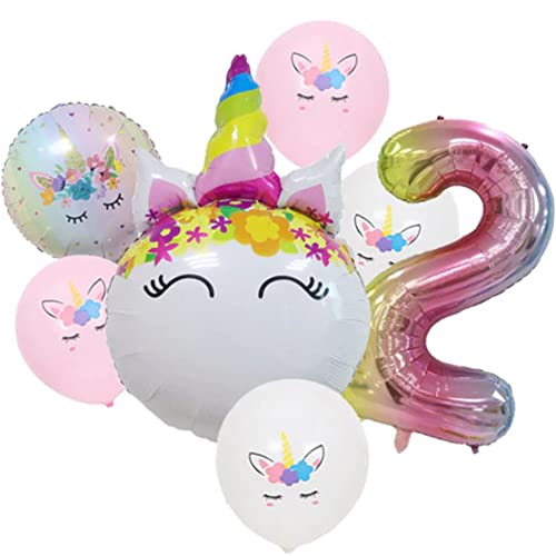 DIWULI Einhorn Deko Kindergeburtstag 2 Jahre - Luftballons DIWULI Einhorn Deko Kindergeburtstag 2 Jahre - Luftballons von DIWULI