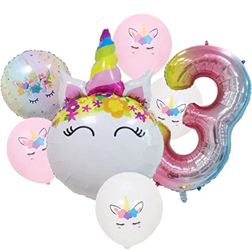 DIWULI Einhorn Deko Kindergeburtstag 3 Jahre - Luftballons DIWULI Einhorn Deko Kindergeburtstag 3 Jahre - Luftballons von DIWULI