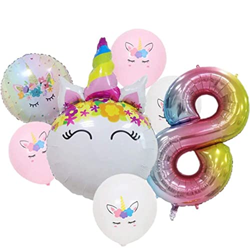 DIWULI Einhorn Deko Kindergeburtstag 8 Jahre - Luftballons DIWULI Einhorn Deko Kindergeburtstag 8 Jahre - Luftballons von DIWULI