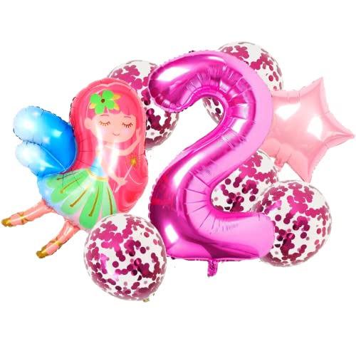 DIWULI Feen Geburtstag 2 Jahre - Feen Luftballons Zahl Set DIWULI Feen Geburtstag 2 Jahre - Feen Luftballons Zahl Set von DIWULI