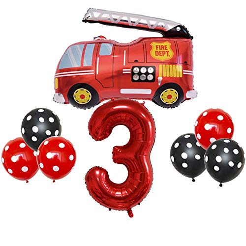 DIWULI Feuerwehr Geburtstag 3 Jahre - Feuerwehr Luftballons von DIWULI