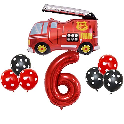 DIWULI Feuerwehr Geburtstag 6 Jahre - Feuerwehr Luftballons DIWULI Feuerwehr Geburtstag 6 Jahre - Feuerwehr Luftballons von DIWULI