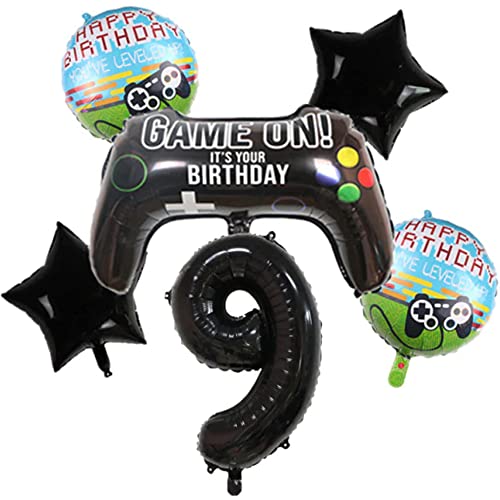 DIWULI Gamer Deko Geburtstag 9 Jahre - Zocker Geschenk Ballons Gamepad Game on, Geburtstagsdeko Jungen, Happy Birthday Deko Luftballon 9 Geburtstag Party, Kinder-Geburtstag Zahl 9 Jahre Dekoration DIWULI Gamer Deko Geburtstag 9 Jahre - Zocker Geschenk Ballons Gamepad Game on, Geburtstagsdeko Jungen, Happy Birthday Deko Luftballon 9 Geburtstag Party, Kinder-Geburtstag Zahl 9 Jahre Dekoration von DIWULI