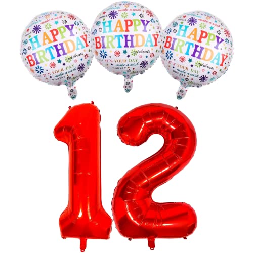 DIWULI Geburtstagsdeko 12 Jahre - Rote Zahl 12 Deko Set DIWULI Geburtstagsdeko 12 Jahre - Rote Zahl 12 Deko Set von DIWULI
