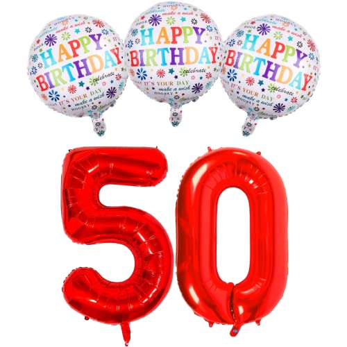 DIWULI Geburtstagsdeko 50 Jahre - Rote Zahl 50 Deko Set DIWULI Geburtstagsdeko 50 Jahre - Rote Zahl 50 Deko Set von DIWULI