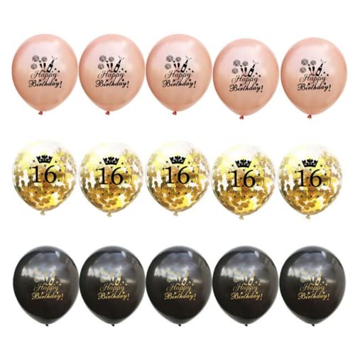 DIWULI Happy Birthday Ballons 16 Jahre - Konfetti Gold Deko DIWULI Happy Birthday Ballons 16 Jahre - Konfetti Gold Deko von DIWULI