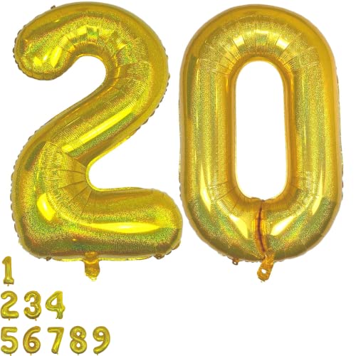 DIWULI Luftballon 20 Geburtstag XXL Gold - Zahl 20 Ballon DIWULI Luftballon 20 Geburtstag XXL Gold - Zahl 20 Ballon von DIWULI