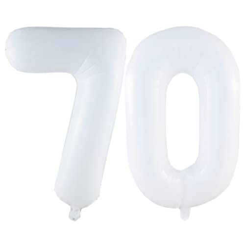 DIWULI Luftballon 70 Geburtstag XXL Weiß - Folienballon 70, Zahl 70 Ballon 70 Jahre, Geburtstagsdeko 70. Geburtstag Helium Party-Deko Junge Mädchen, Zahlen-Ballon Dekoration, Zahlen-Luftballon Groß DIWULI Luftballon 70 Geburtstag XXL Weiß - Folienballon 70, Zahl 70 Ballon 70 Jahre, Geburtstagsdeko 70. Geburtstag Helium Party-Deko Junge Mädchen, Zahlen-Ballon Dekoration, Zahlen-Luftballon Groß von DIWULI