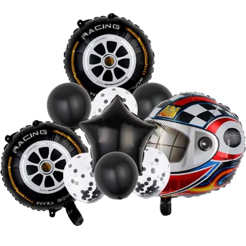 DIWULI Motorsport Ballon-Set - Helm Racing Reifen Geburtstag von DIWULI