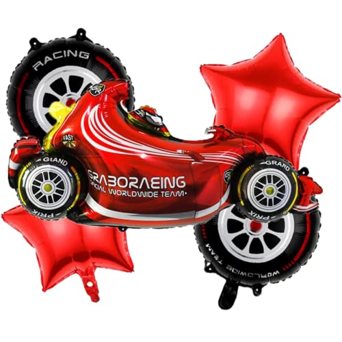 DIWULI Renn-Auto Ballons Set - Racing Reifen Kinder-Party von DIWULI