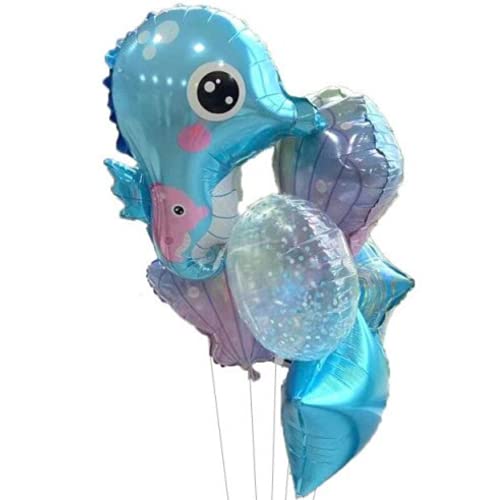 DIWULI Seepferdchen Ballon Set Blau - Kindergeburtstag Deko von DIWULI