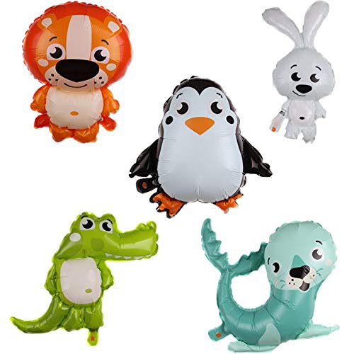 DIWULI Tier-Ballon Set süß - Hase Krokodil Pinguin Party von DIWULI