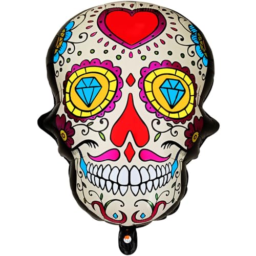 DIWULI Totenkopf Ballon Geist Weiß Herz - Halloween Deko, Folien-Ballon, Grusel-Party, Kinder-Geburtstag Junge Mädchen, Motto-Party, Monster-Party, Party-Deko, Geburtstagballon Dekoration DIWULI Totenkopf Ballon Geist Weiß Herz - Halloween Deko, Folien-Ballon, Grusel-Party, Kinder-Geburtstag Junge Mädchen, Motto-Party, Monster-Party, Party-Deko, Geburtstagballon Dekoration von DIWULI