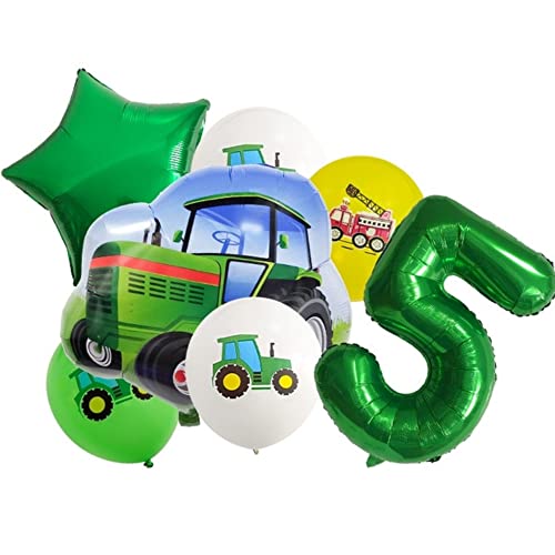 DIWULI Traktor Luftballons 5 Jahre - Zahl Deko Geburtstag von DIWULI