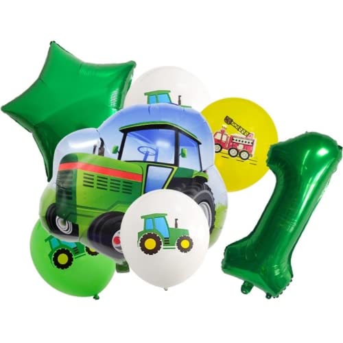DIWULI Traktor Luftballons 1 Jahr - Zahl Deko Geburtstag von DIWULI
