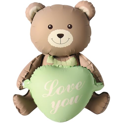 DIWULI XXL Teddy-Bär Luftballon - Love you Herz Grün Folien-Ballon Liebe, Hochzeit, Geburtstag, Dekoration Party Folien-Luftballon DIWULI XXL Teddy-Bär Luftballon - Love you Herz Grün Folien-Ballon Liebe, Hochzeit, Geburtstag, Dekoration Party Folien-Luftballon von DIWULI