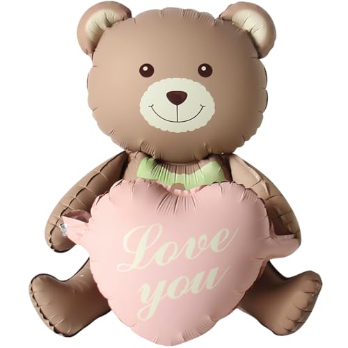 DIWULI XXL Teddy-Bär Luftballon - Love you Herz Rosa Folien-Ballon Liebe, Hochzeit, Geburtstag, Dekoration Party Folien-Luftballon DIWULI XXL Teddy-Bär Luftballon - Love you Herz Rosa Folien-Ballon Liebe, Hochzeit, Geburtstag, Dekoration Party Folien-Luftballon von DIWULI