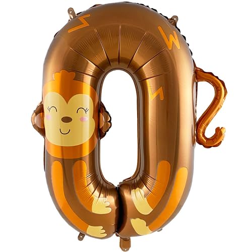 DIWULI Luftballon 2 Geburtstag Dschungel Zoo Zahl Dekoration von DIWULI