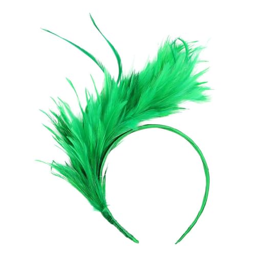 1 Stück Feder-Stirnband, bunte Feder-Haar-Accessoires, 1920er-Jahre-Haar-Accessoires für Damen, Feder-Stirnband, Cosplay-Kostüm-Zubehör, Oster-Karneval-Party-Kopfschmuck, Hochzeitsfeier (Grün) von DIXIOUJAI