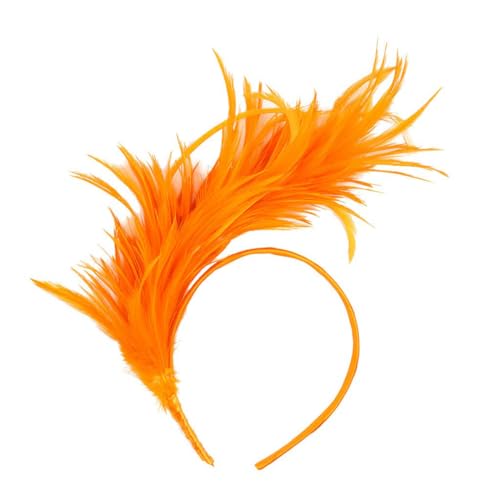 1 Stück Feder-Stirnband, bunte Feder-Haar-Accessoires, 1920er-Jahre-Haar-Accessoires für Damen, Feder-Stirnband, Cosplay-Kostüm-Zubehör, Oster-Karneval-Party-Kopfschmuck, Hochzeitsfeier (orange Farbe) von DIXIOUJAI