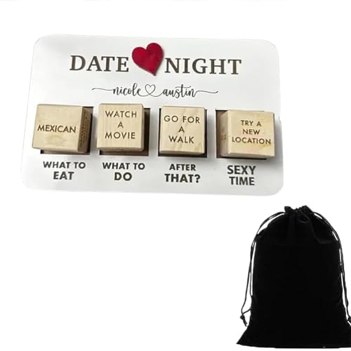 DIXIOUJAI Date Night Würfelset, Romantisches Würfelspiel für Erwachsene, Date-Ideen für Paare, Valentinstag, Hochzeitsdatum, Flüsterwürfel für Sie und Ihn (B) von DIXIOUJAI