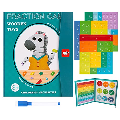 DIXIOUJAI Magnetic Fraction Educational Puzzle,Bruchrechnen Arithmetisches Lernspielzeug,Bruchrechnen Spiel Mathe Spielzeug Kinder,Montessori Mathe Spielzeug,Geschenke zur Einschulung (Zebra) von DIXIOUJAI