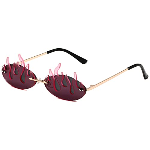 DIXIUZA Flammen Sonnenbrille, Rot Flammen Brillen, Feuer Sonnenbrillen, Neuheit Partybrille für Maskerade Summer Party Musikfestival Kostüme Zubehör von DIXIUZA