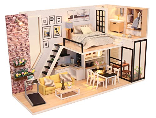 Give You Happiness DIY Doll House mit LED-Licht, Staubschutz und Spieluhr, englische Anleitung und Arbeitswerkzeuge von DIY Doll House