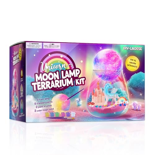 Einhorn Geschenke für Mädchen, Einhorn Terrarium Set mit Mondlampen-Malset, Geschenk für Mädchen 4, 5, 6, 7, 8–12 Jahren Geburtstag, Bastelset für Kinder ab 6 Jahre, Unicorn Spielzeug Einhorn Geschenke für Mädchen, Einhorn Terrarium Set mit Mondlampen-Malset, Geschenk für Mädchen 4, 5, 6, 7, 8–12 Jahren Geburtstag, Bastelset für Kinder ab 6 Jahre, Unicorn Spielzeug von DIY-LAOESE