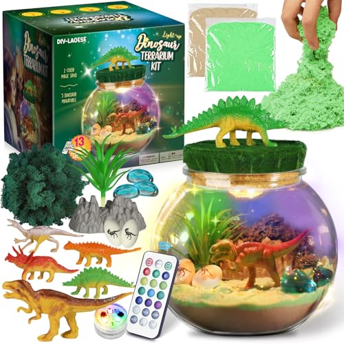 Dinosaurier-Geschenke – Dinosaurier-Terrarium-Set für Kinder – Geburtstagsgeschenk für Jungen im Alter von 4, 5, 6, 7, 8–12 Jahren – Dinosaurier-Spielzeug – Bastelset, Ostern Geschenke Kinder von DIY-LAOESE