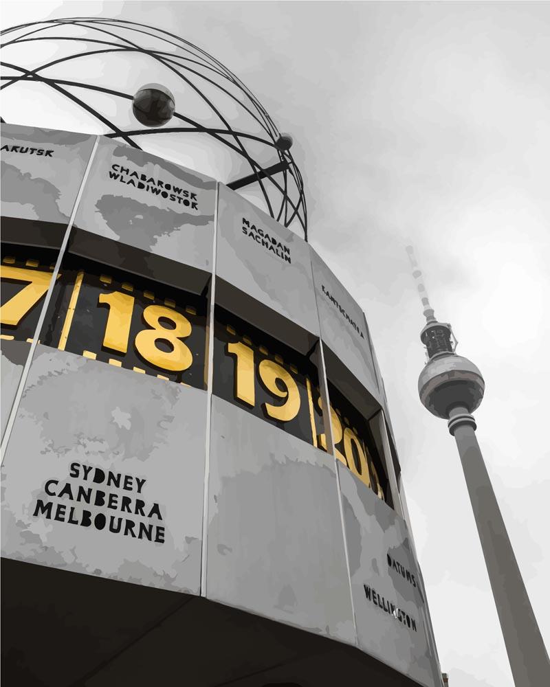 Malen nach Zahlen - Berliner Fernsehturm und Weltzeituhr, mit Rahmen Malen nach Zahlen - Berliner Fernsehturm und Weltzeituhr, mit Rahmen von DIY - Malen nach Zahlen