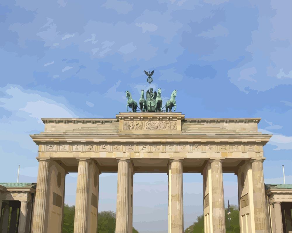 Malen nach Zahlen - Brandenburger Tor Berlin, mit Rahmen von DIY - Malen nach Zahlen
