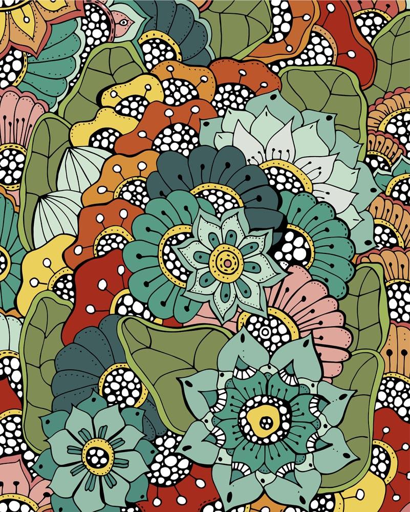 Malen nach Zahlen - Floral-Illustration, mit Rahmen Malen nach Zahlen - Floral-Illustration, mit Rahmen von DIY - Malen nach Zahlen