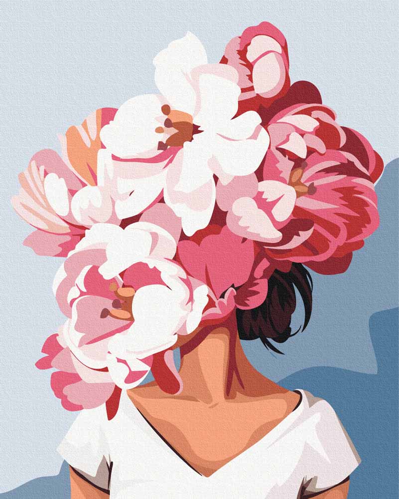 Malen nach Zahlen - Flowerhair Pink, mit Rahmen Malen nach Zahlen - Flowerhair Pink, mit Rahmen von DIY - Malen nach Zahlen