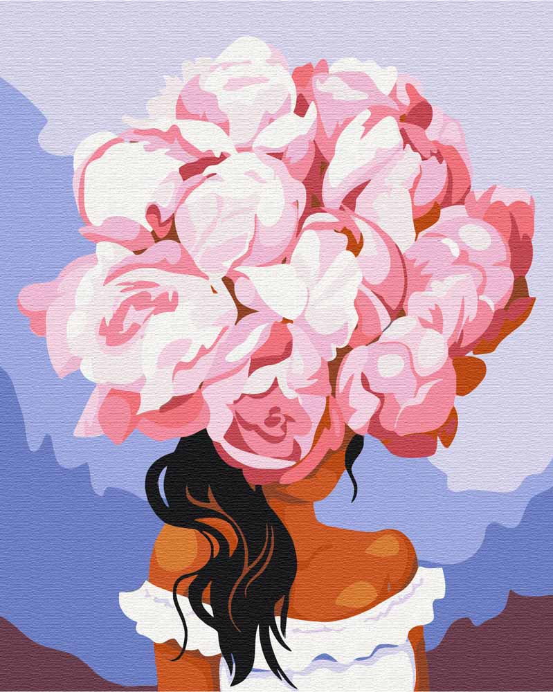 Malen nach Zahlen - Girl Pink Flowerhead, mit Rahmen Malen nach Zahlen - Girl Pink Flowerhead, mit Rahmen von DIY - Malen nach Zahlen