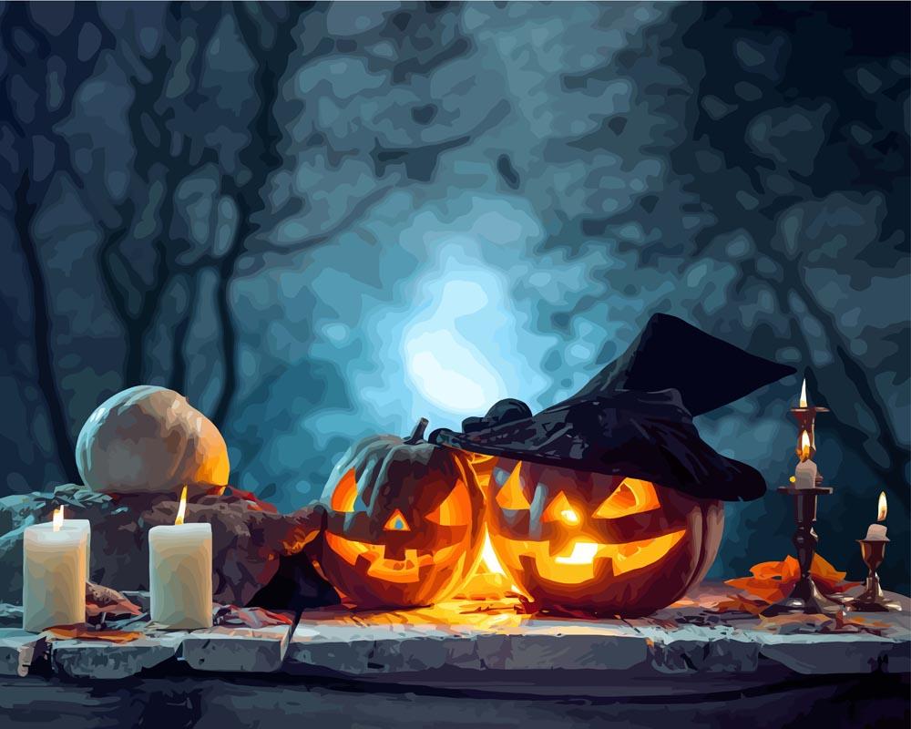 Malen nach Zahlen - Halloween Kürbisse, mit Rahmen Malen nach Zahlen - Halloween Kürbisse, mit Rahmen von DIY - Malen nach Zahlen