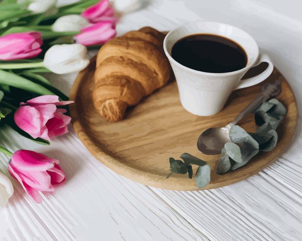 Malen nach Zahlen - Kleines Frühstück, mit Rahmen von DIY - Malen nach Zahlen